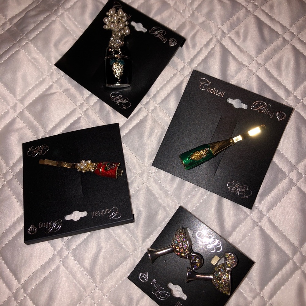 “Cocktail Bling” assortment of pins and earrings